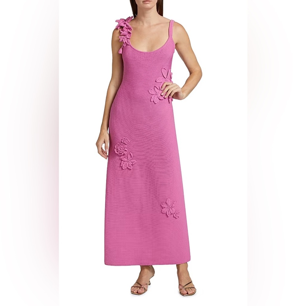 AMUR Pink Crochet Dress